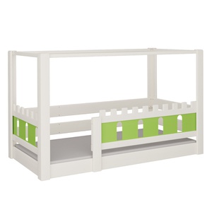 Cama Castillo con dosel DELUXE de Breuyn blanqueada-verde