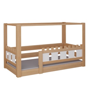 Cama Castillo con dosel DELUXE de Breuyn natural-blanqueada