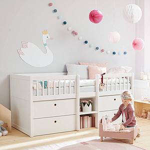 Cama compacta-4 cajones 90x200cm FREJA Flexa blanco