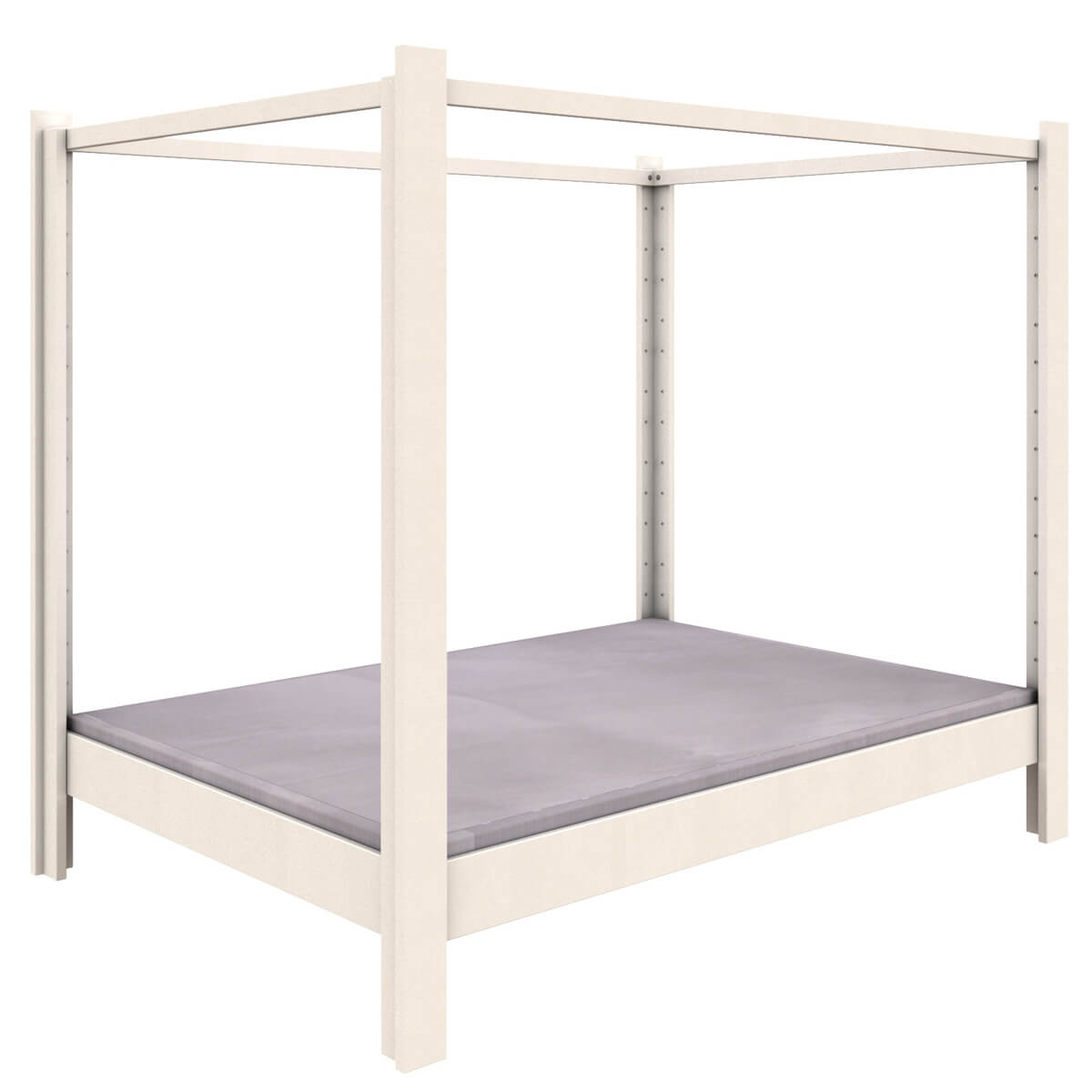 Cama con dosel 140x200cm DESTYLE de Breuyn tintada en blanco