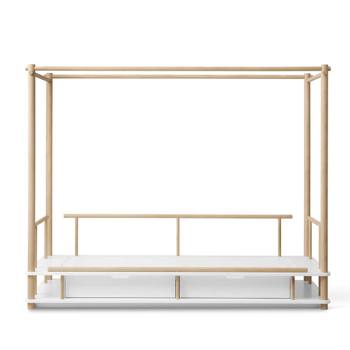 Cama dosel 90x180cm CAMP Oliver Furniture blanco-roble