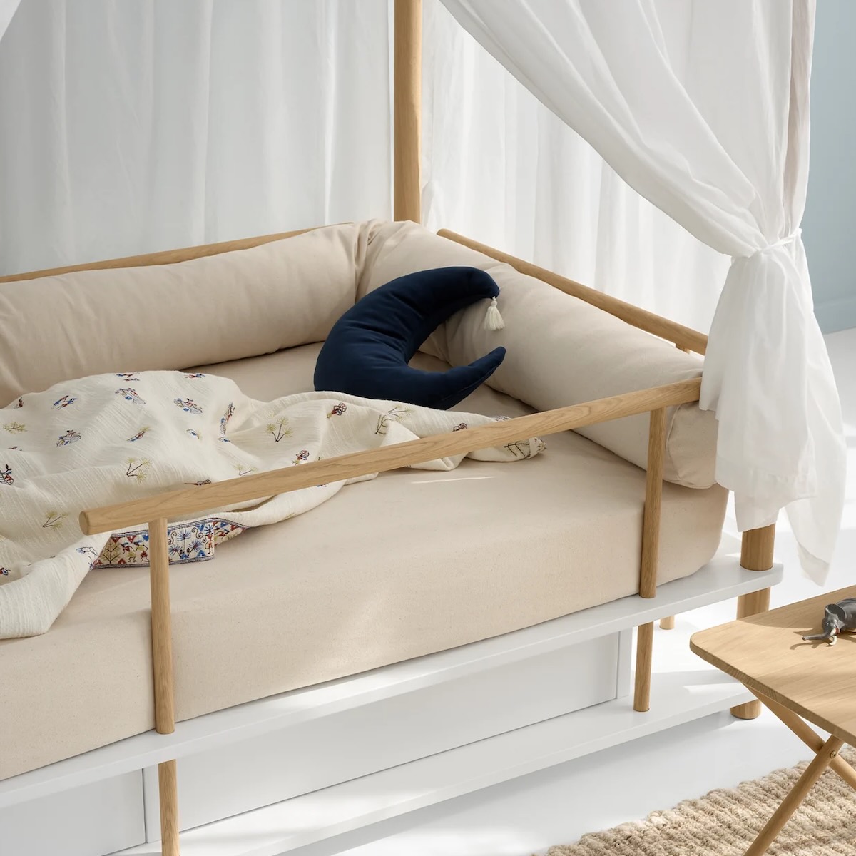 Cama dosel 90x180cm CAMP Oliver Furniture blanco-roble
