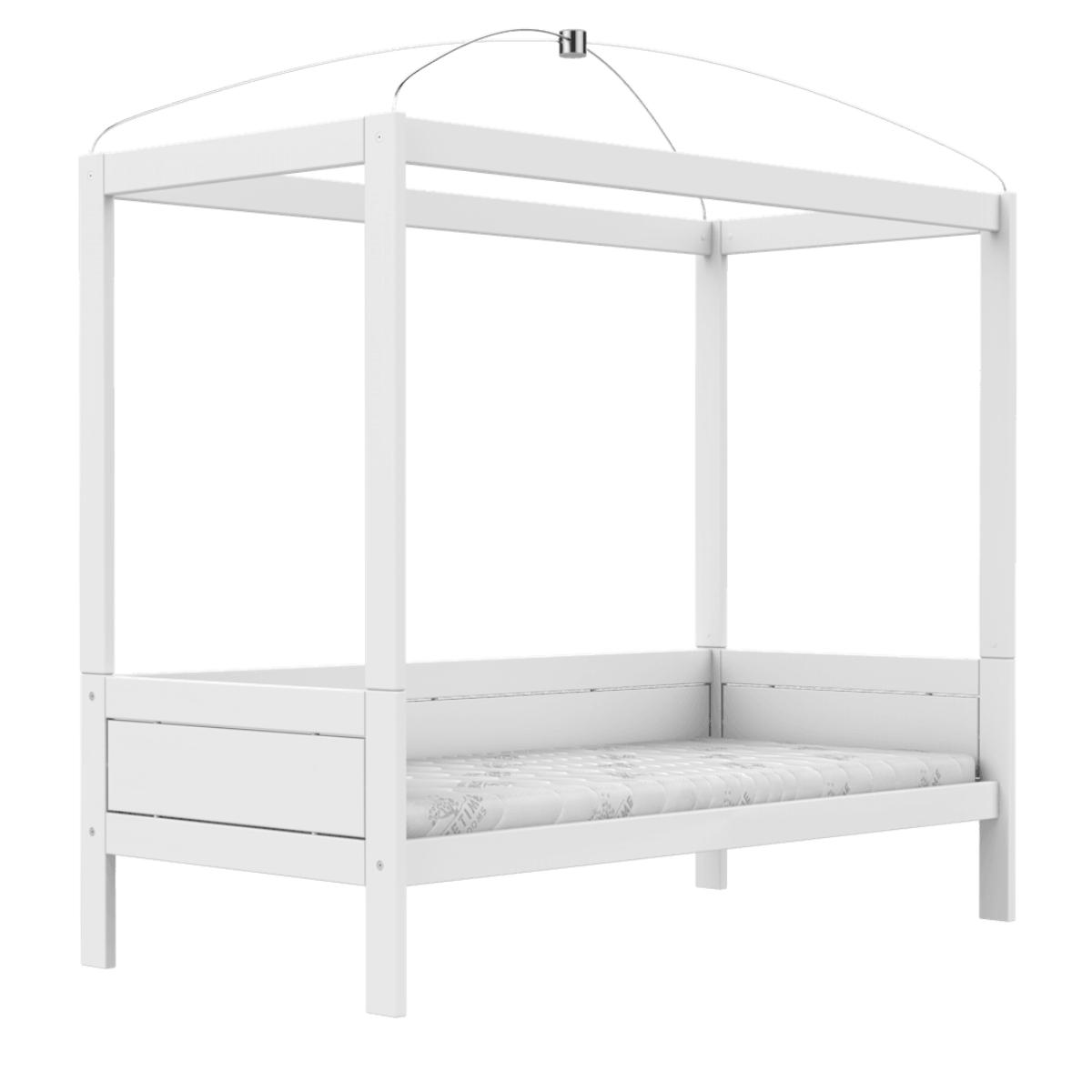 Cama dosel-cúpula 90x200cm somier DELUXE Lifetime blanco