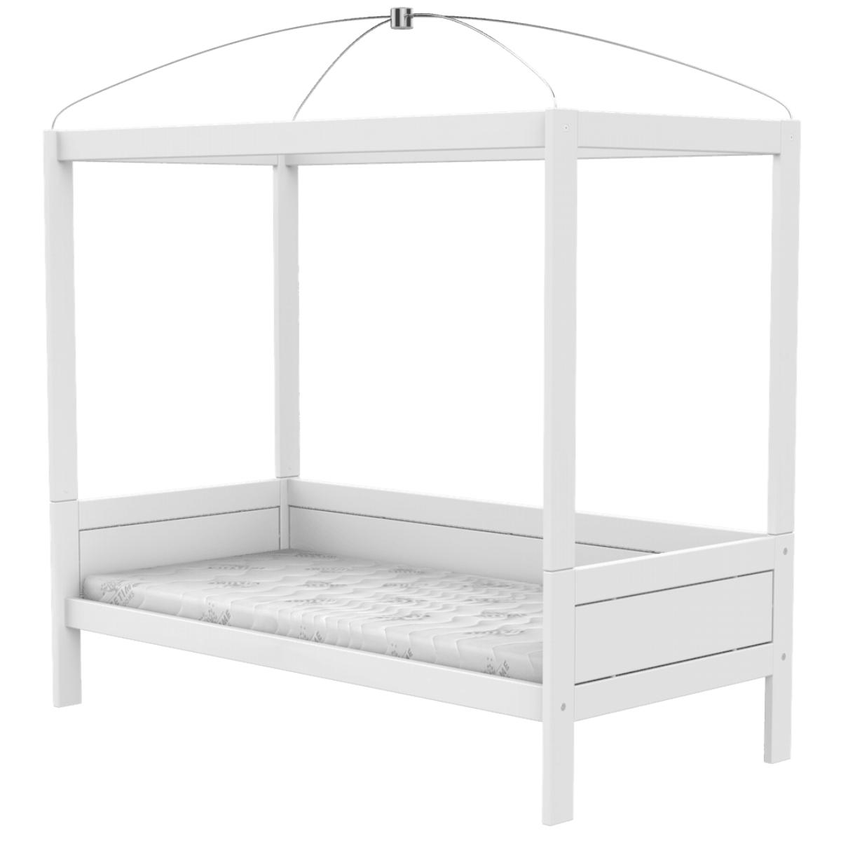 Cama dosel-cúpula 90x200cm somier DELUXE Lifetime blanco