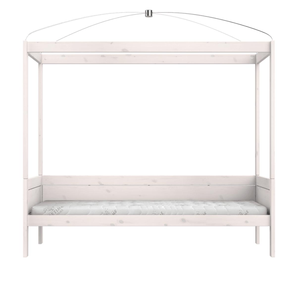 Cama dosel-cúpula 90x200cm somier DELUXE Lifetime blanqueado