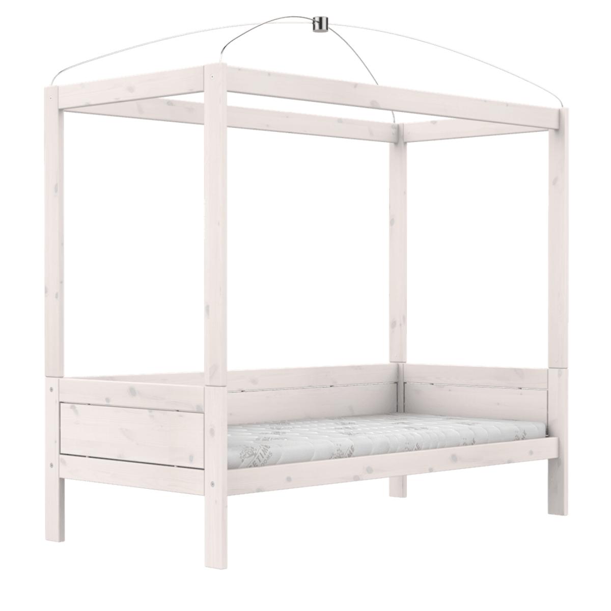 Cama dosel-cúpula 90x200cm somier DELUXE Lifetime blanqueado