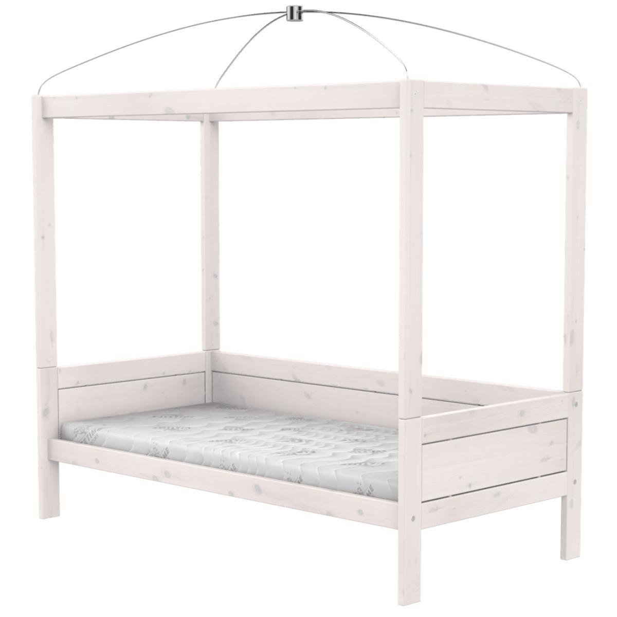 Cama dosel-cúpula 90x200cm somier DELUXE Lifetime blanqueado