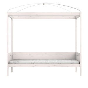 Cama dosel-cúpula 90x200cm somier DELUXE Lifetime blanqueado