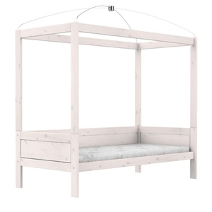 Cama dosel-cúpula 90x200cm somier DELUXE Lifetime blanqueado