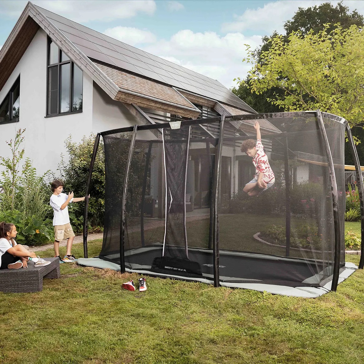 Cama elástica FlatGround 410cm ULTIM CHAMPION ECO+red seguridad Deluxe XL Berg