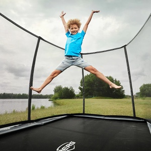 Cama elástica FlatGround 410cm ULTIM CHAMPION+red seguridad Deluxe XL Berg gris