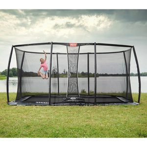 Cama elástica FlatGround 410cm ULTIM CHAMPION+red seguridad Deluxe XL Berg gris