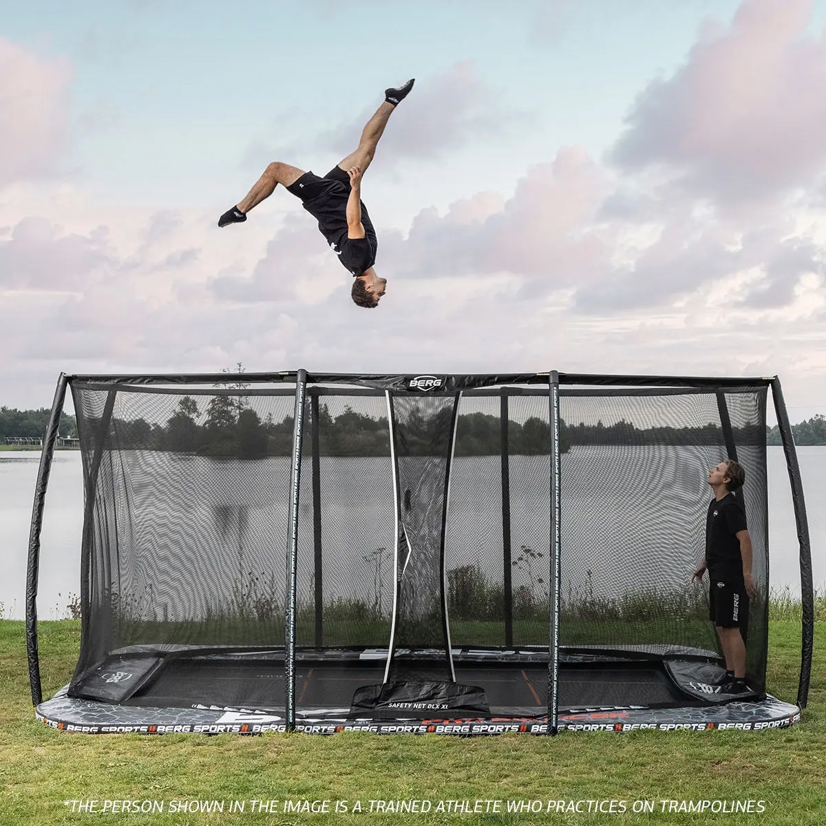 Cama elástica FlatGround 500cm SPORTS ULTIM PRO BOUNCER+red seguridad XL Berg