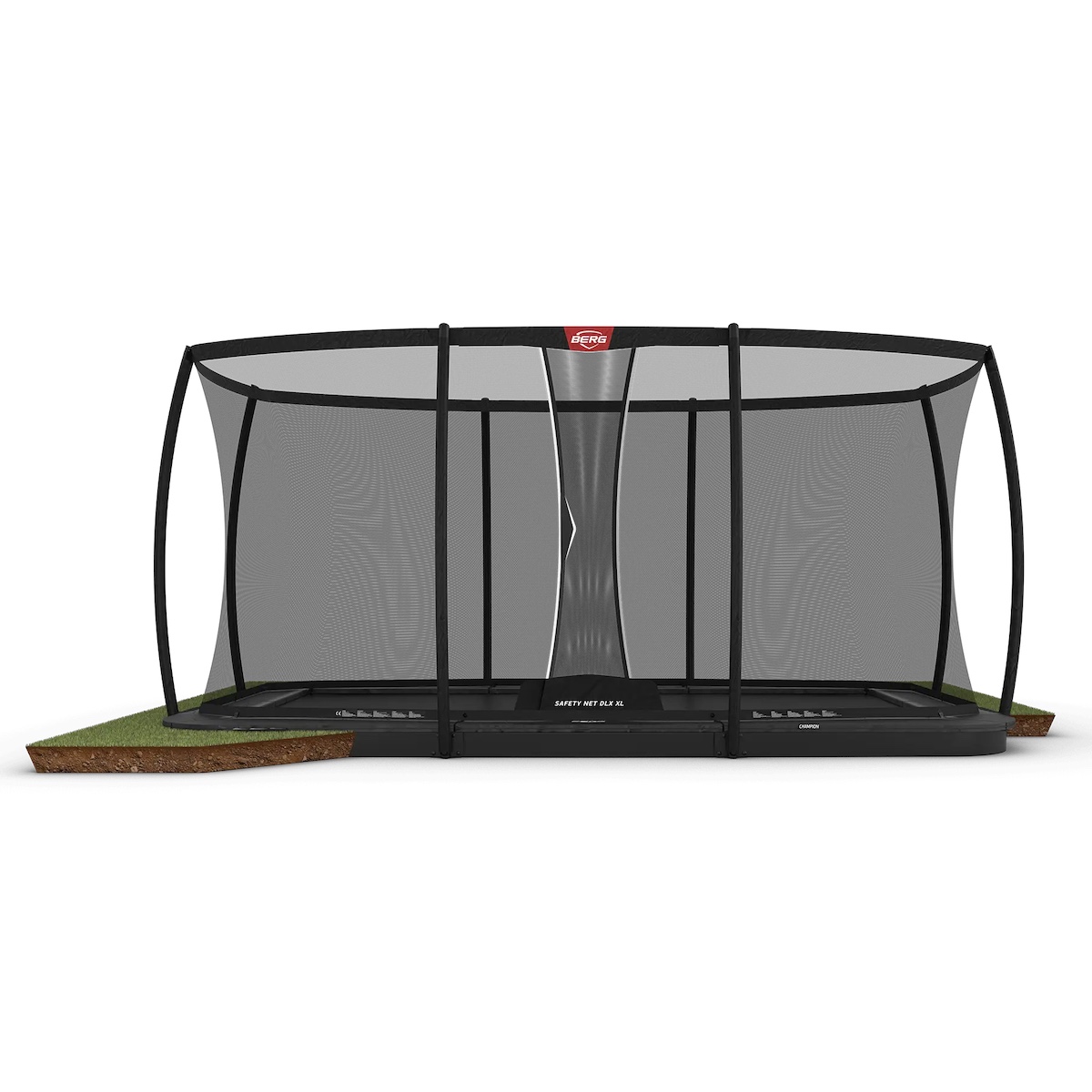 Cama elástica FlatGround 500cm ULTIM CHAMPION+red seguridad Deluxe XL Berg gris