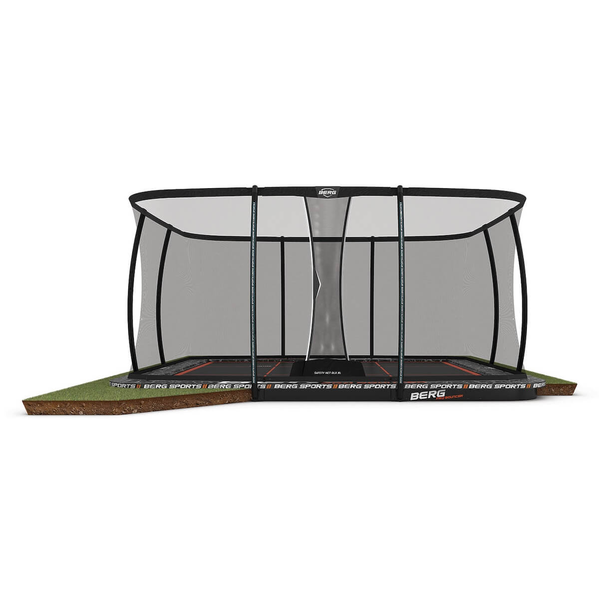 Cama elástica FlatGround 5x5m ULTIM PRO BOUNCER+red seguridad Deluxe XL Berg