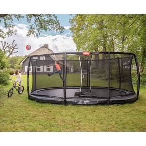 Cama elástica InGround 350cm GRAND CHAMPION+red seguridad Deluxe Berg gris
