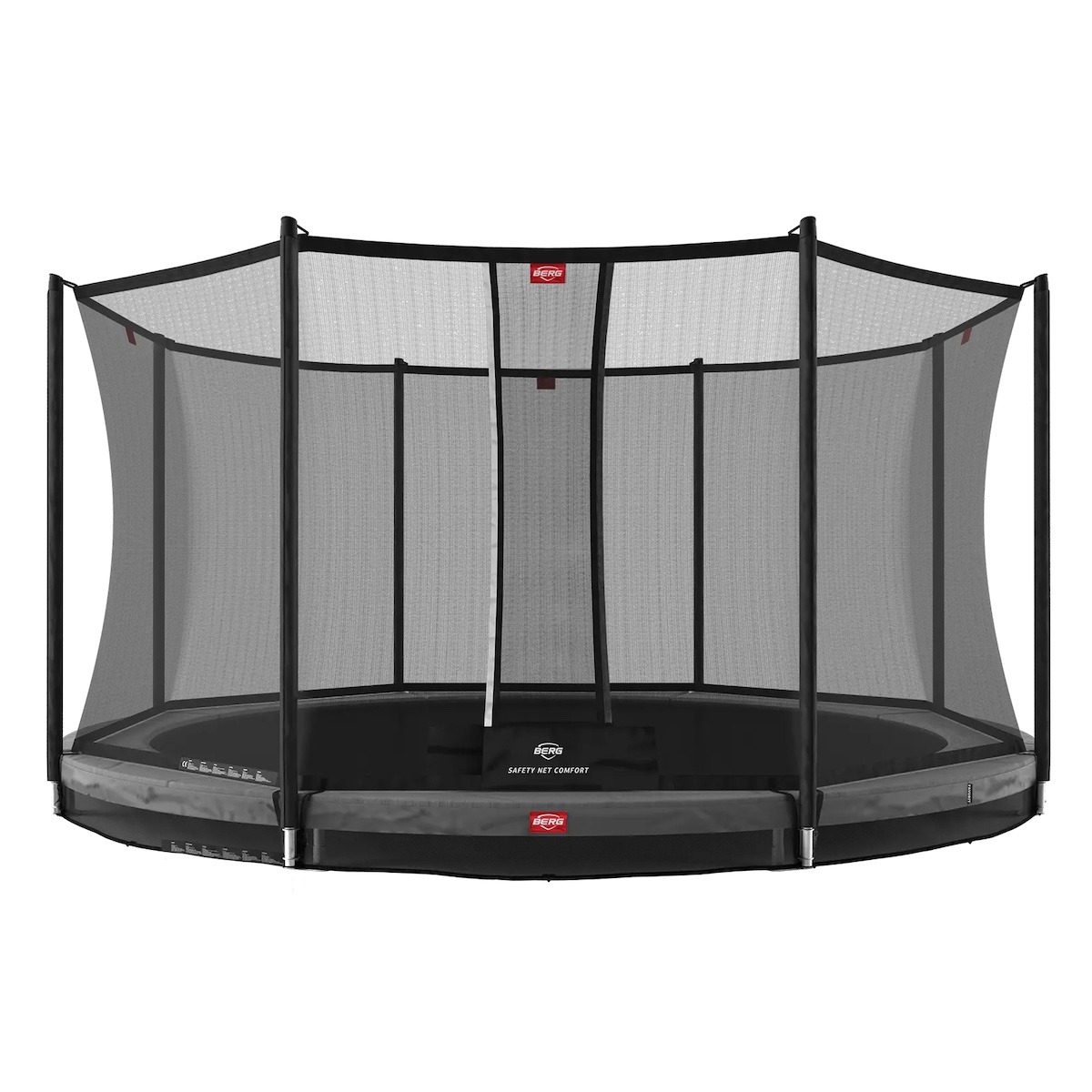 Cama elástica InGround 380cm FAVORIT+red seguridad confort Berg gris