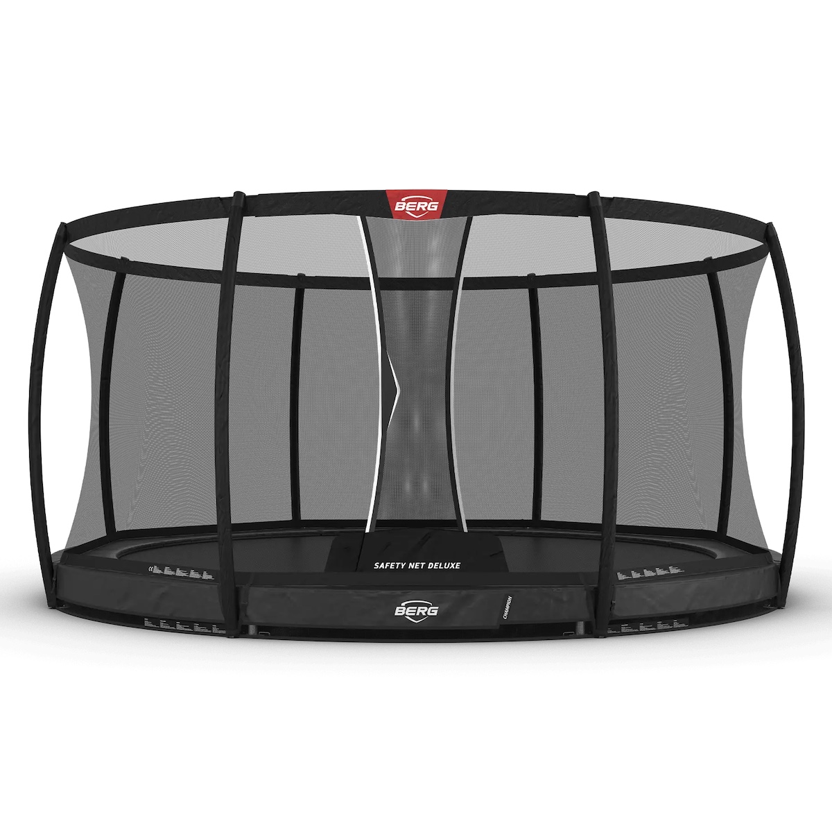Cama elástica InGround 430cm CHAMPION+red seguridad Deluxe Berg gris