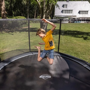 Cama elástica InGround 430cm CHAMPION+red seguridad Deluxe Berg gris