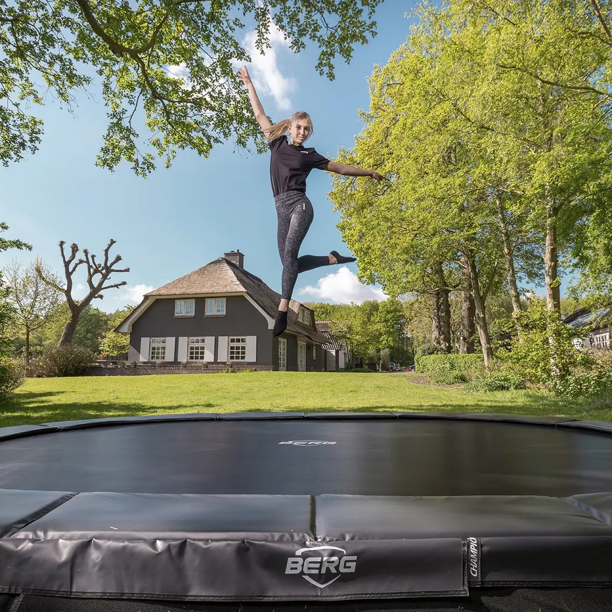Cama elástica InGround 470cm SPORTS GRAND CHAMPION Berg gris