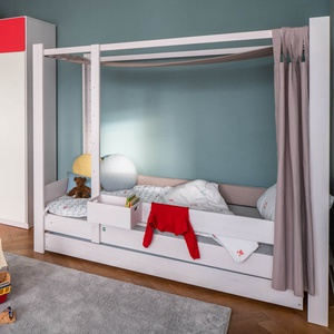 Cama evolutiva 90x200cm 5 en 1 escalera frontal DESTYLE de Breuyn tintada en blanco