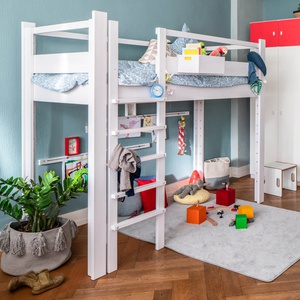 Cama evolutiva 90x200cm 5 en 1 escalera frontal DESTYLE de Breuyn tintada en blanco