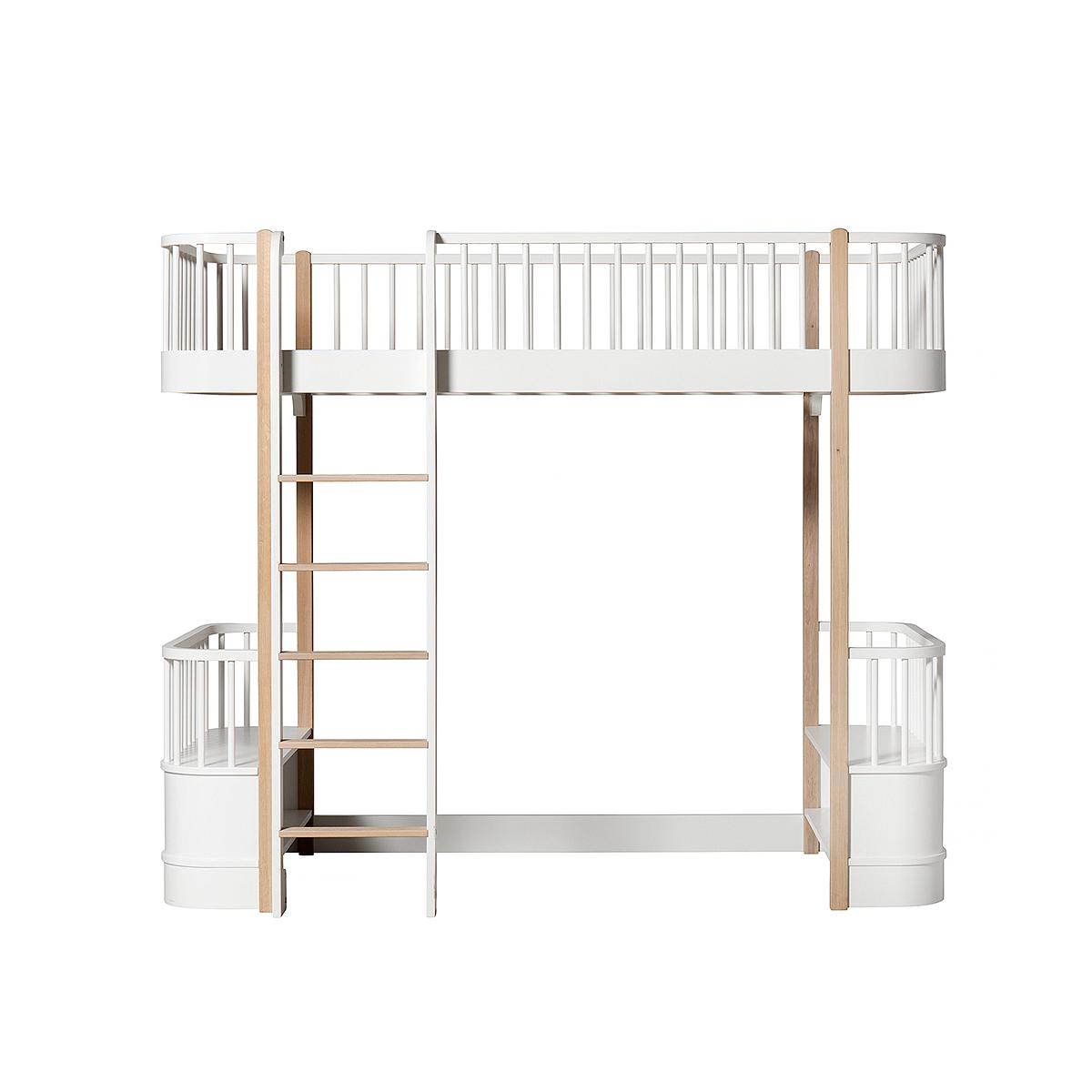 Cama evolutiva alta 90x200cm WOOD ORIGINAL Oliver Furniture blanco-roble