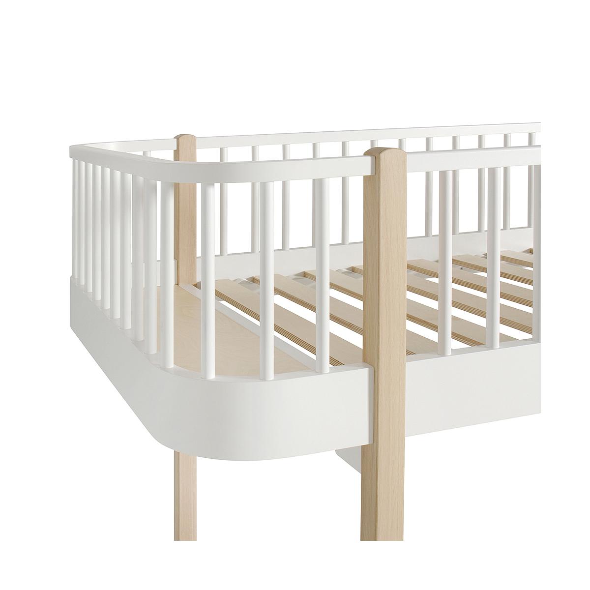 Cama evolutiva alta 90x200cm WOOD ORIGINAL Oliver Furniture blanco-roble