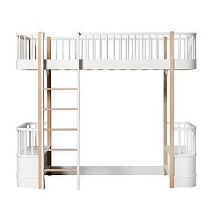 Cama evolutiva alta 90x200cm WOOD ORIGINAL Oliver Furniture blanco-roble