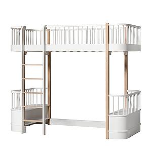 Cama evolutiva alta 90x200cm WOOD ORIGINAL Oliver Furniture blanco-roble