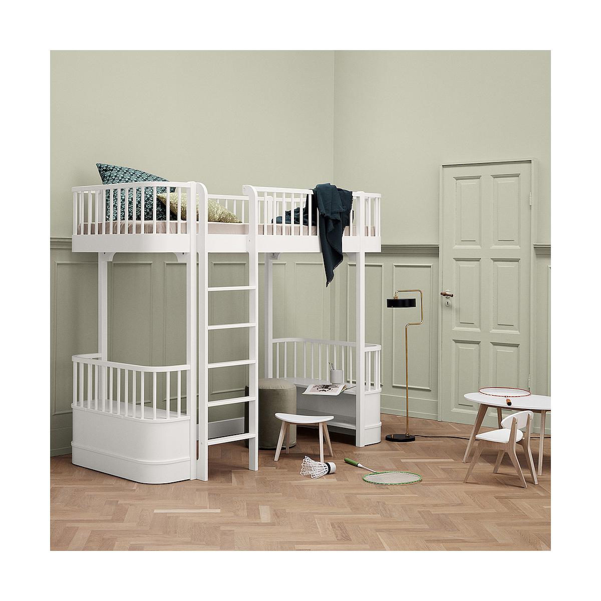 Cama evolutiva alta 90x200cm WOOD ORIGINAL Oliver Furniture blanco