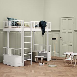 Cama evolutiva alta 90x200cm WOOD ORIGINAL Oliver Furniture blanco