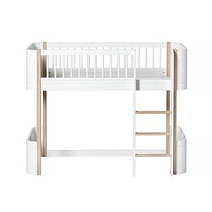Cama evolutiva media alta 68x162cm WOOD MINI+ Oliver Furniture blanco-roble