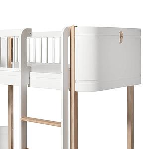Cama evolutiva media alta 68x162cm WOOD MINI+ Oliver Furniture blanco-roble