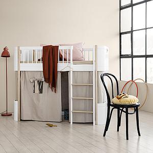 Cama evolutiva media alta 68x162cm WOOD MINI+ Oliver Furniture blanco-roble