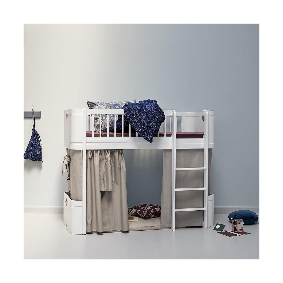 Cama evolutiva media alta 68x162cm WOOD MINI+ Oliver Furniture blanco