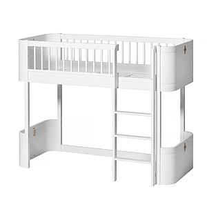 Cama evolutiva media alta 68x162cm WOOD MINI+ Oliver Furniture blanco