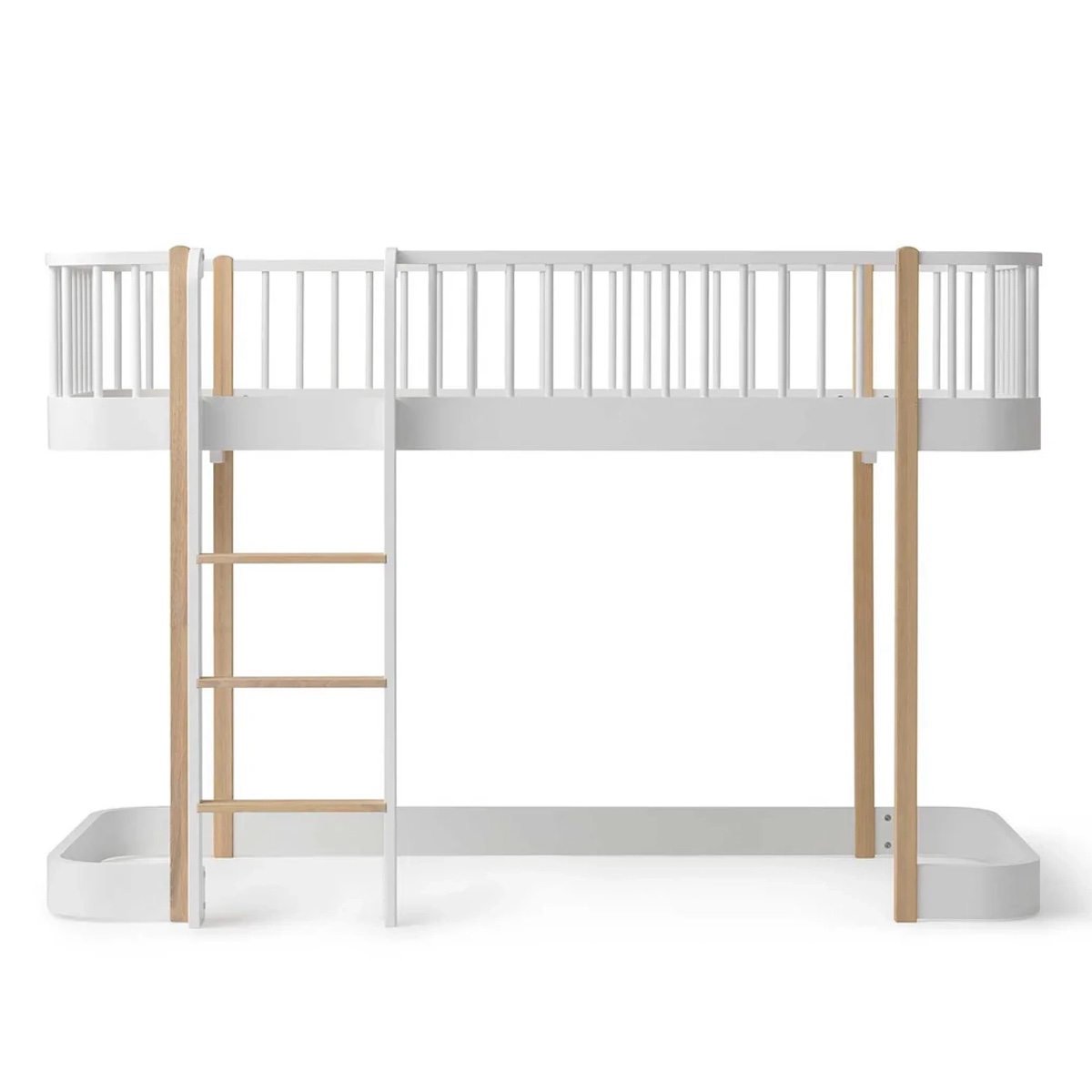 Cama evolutiva media alta 90x200cm WOOD ORIGINAL Oliver Furniture blanco-roble