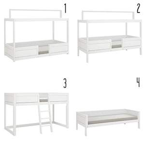 Cama evolutiva techo 90x200cm 4en1 Lifetime blanco
