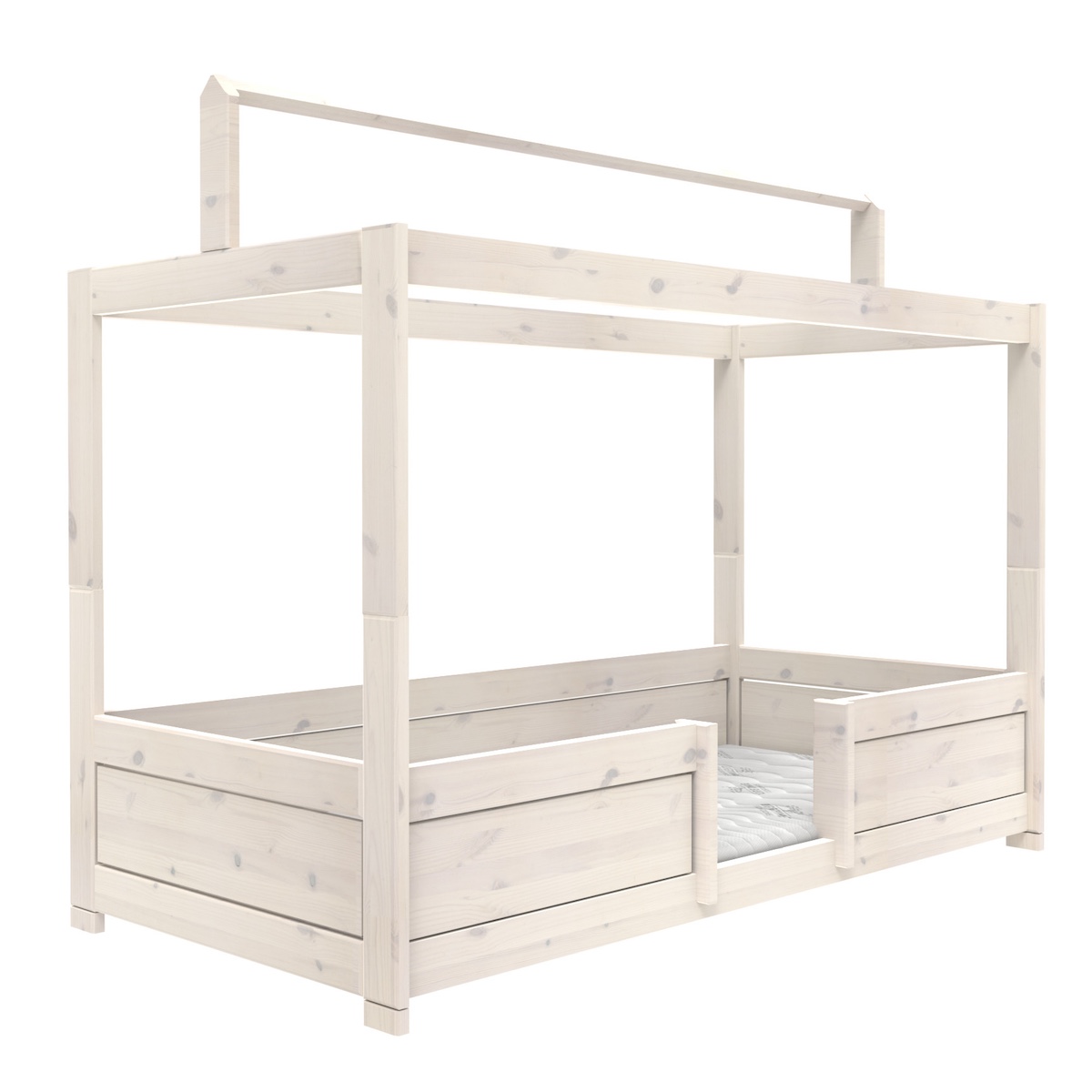 Cama evolutiva techo 90x200cm somier Deluxe 4en1 Lifetime blanqueado