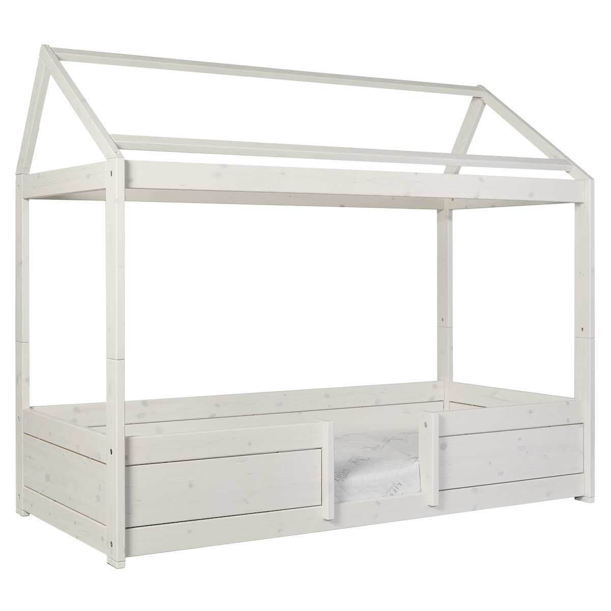 Cama evolutiva-techo casa 90x200cm 4en1 HOUSE Lifetime blanqueado