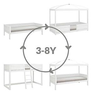 Cama evolutiva-techo-cúpula 90x200cm 4en1 Lifetime blanco