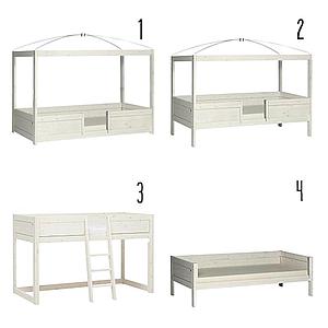 Cama evolutiva-techo-cúpula 90x200cm 4en1 Lifetime blanqueado