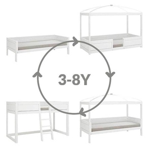 Cama evolutiva-techo-cúpula 90x200cm somier Deluxe 4en1 Lifetime blanco