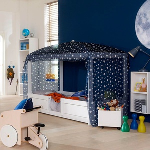 Cama evolutiva-techo-cúpula 90x200cm somier Deluxe 4en1 Lifetime blanco