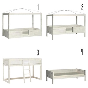 Cama evolutiva-techo-cúpula 90x200cm somier Deluxe 4en1 Lifetime blanqueado