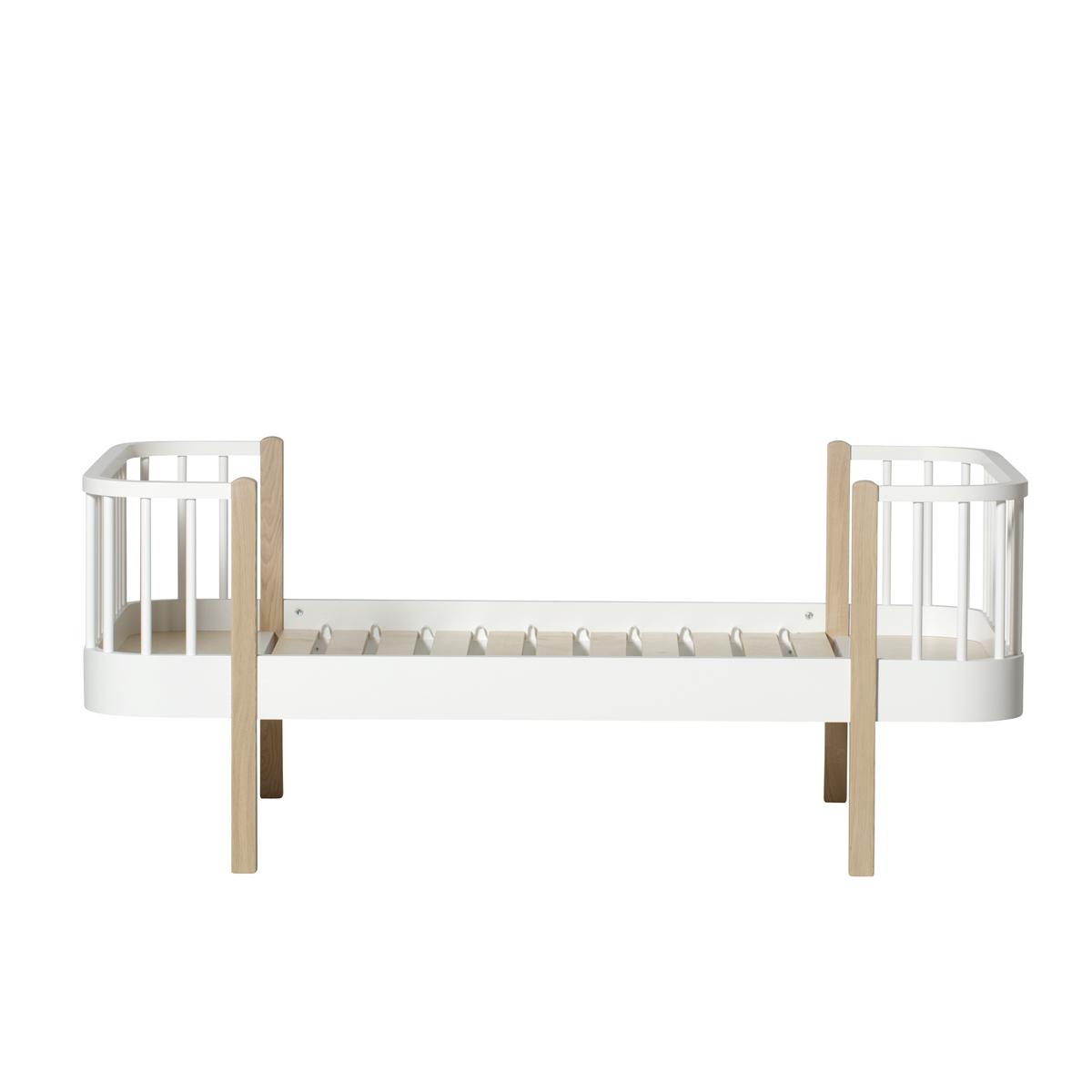 Cama individual evolutiva 90x160cm WOOD ORIGINAL Oliver Furniture blanco-roble