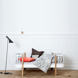 Cama individual evolutiva 90x160cm WOOD ORIGINAL Oliver Furniture blanco-roble