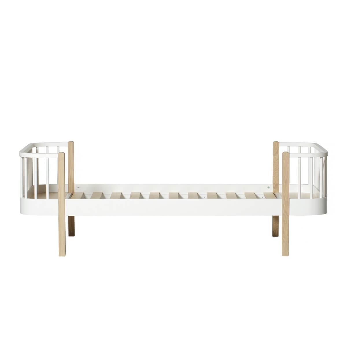Cama individual evolutiva 90x200cm WOOD ORIGINAL Oliver Furniture blanco-roble