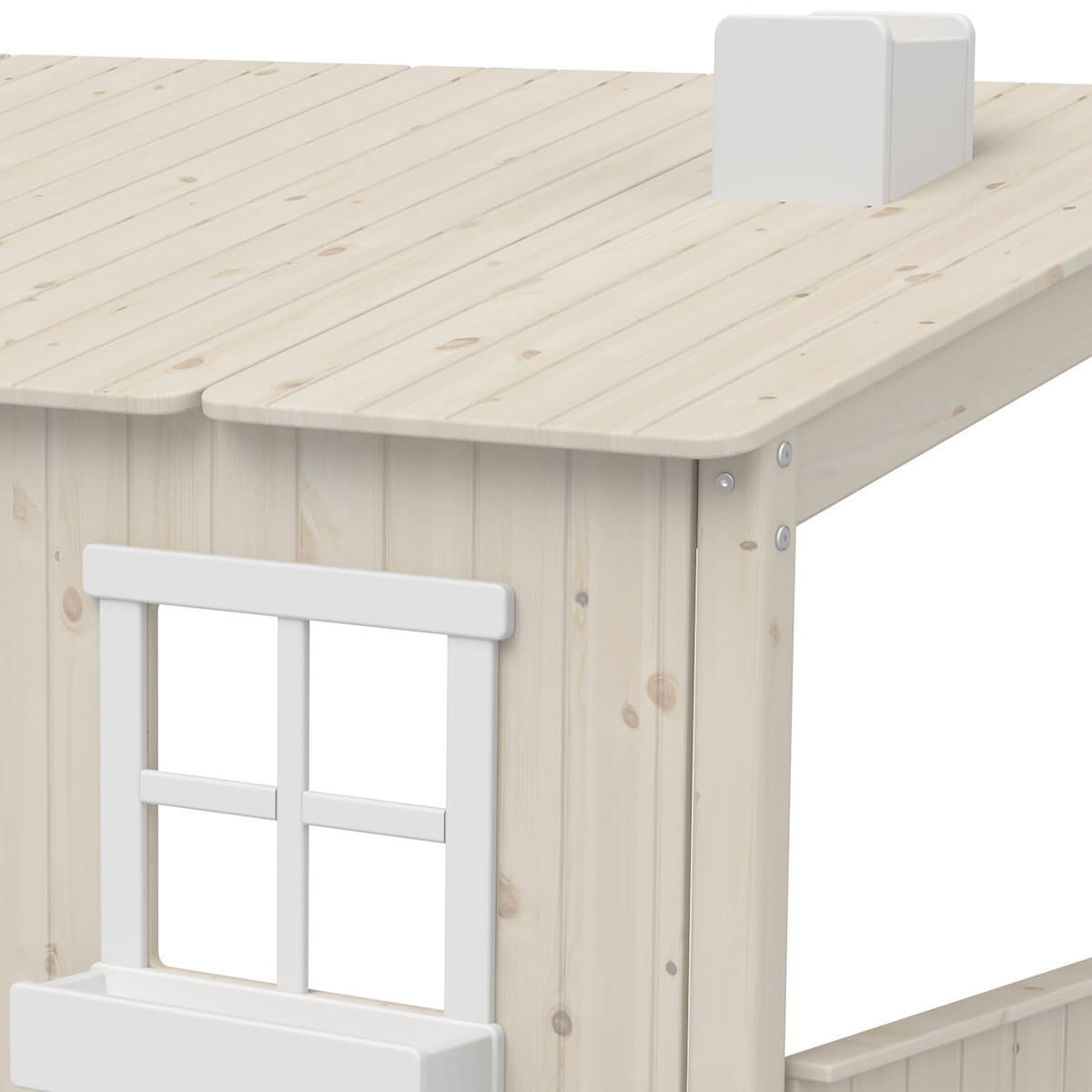 Cama individual evolutiva cabaña 90x200cm 1/1 PLAY HOUSE CLASSIC Flexa blanco cal